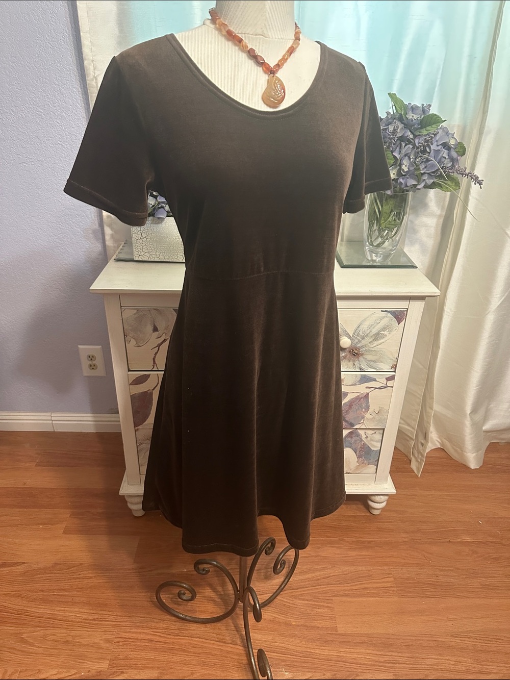French Laundry Babydoll Dress in Velvet - Picture 3 of 5